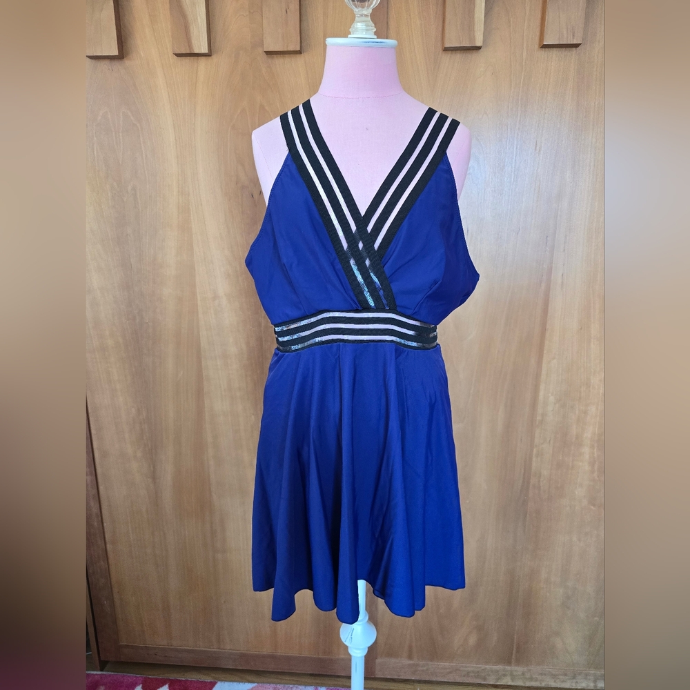Elegant Blue Swim Dress Plus Size